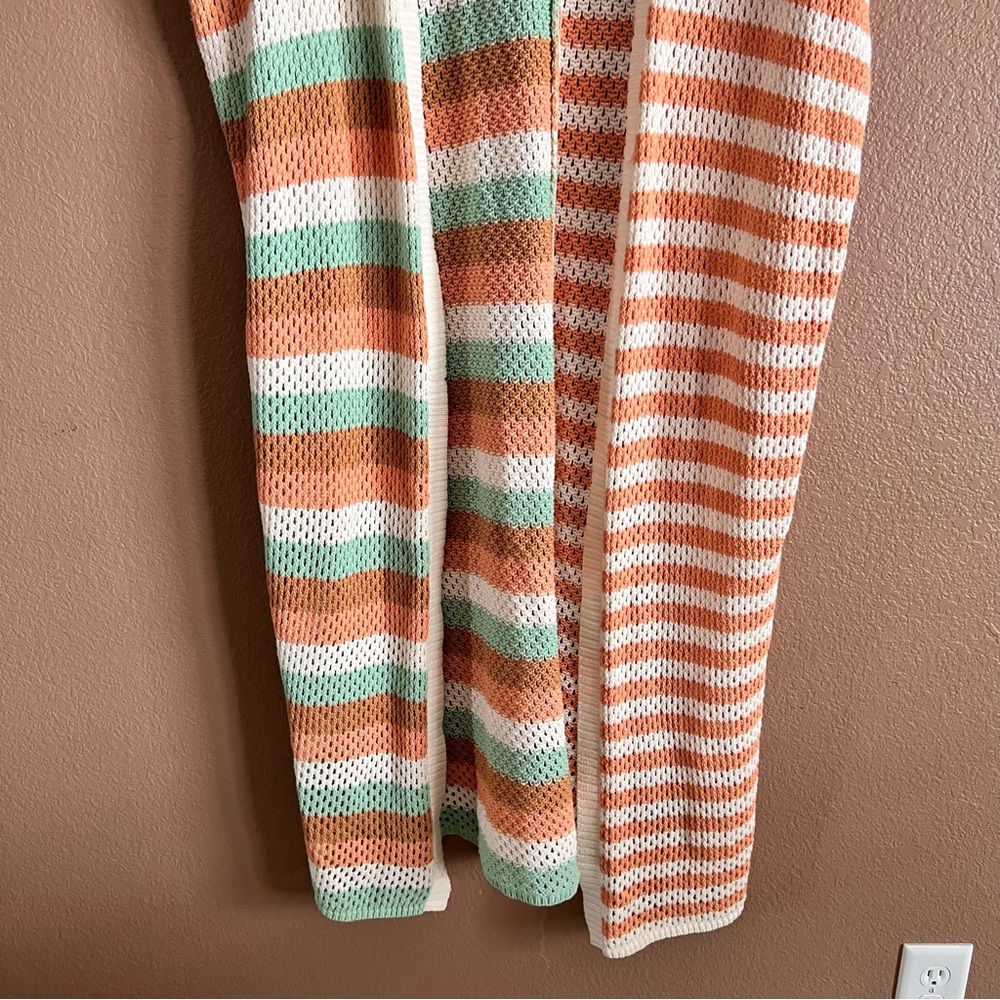 Torrid Striped Knit Duster Open Cardigan Sweater Size 1/2 - Picture 4 of 10
